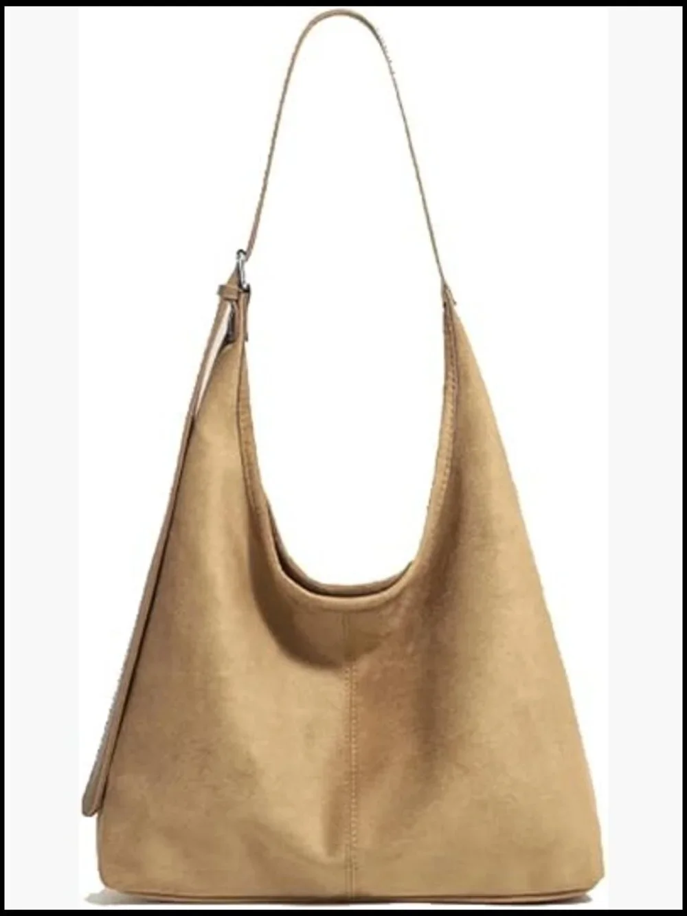 Large Hobo Bag Slouchy Shoulder Tote Purse Retro Faux Suede Handbag Work Travel